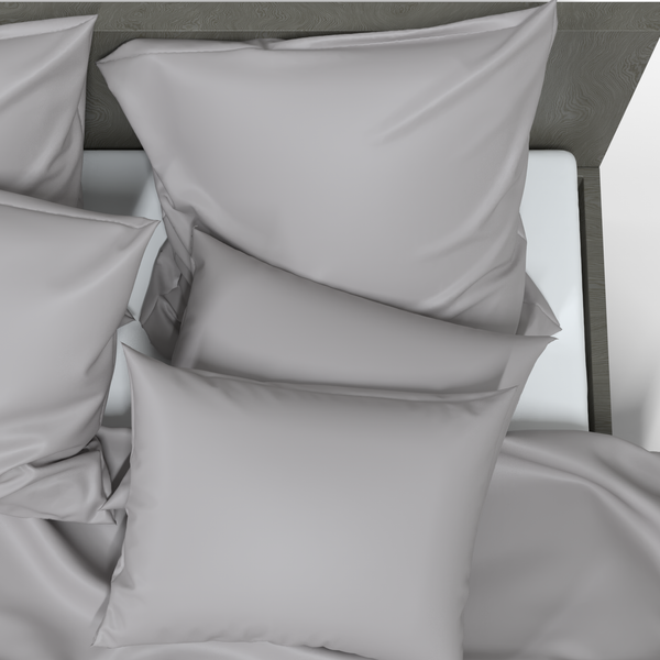 Handgefertigter luxuriöser Premium-Baumwollsatin-Kissenbezug | Opal gray