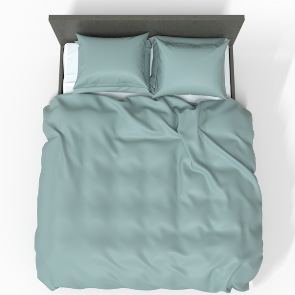 Handmade Luxury Premium Satin Cotton Bedding Set | Blue Surf