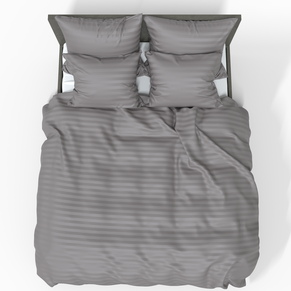 Handgefertigtes Premium-Satin-Canvas-Baumwoll-Duvet-Bezug | Wisdom Gray