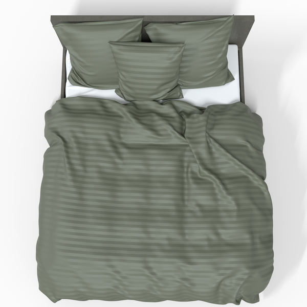 Handgefertigtes Premium-Satin-Canvas-Baumwoll-Duvet-Bezug | Olivine