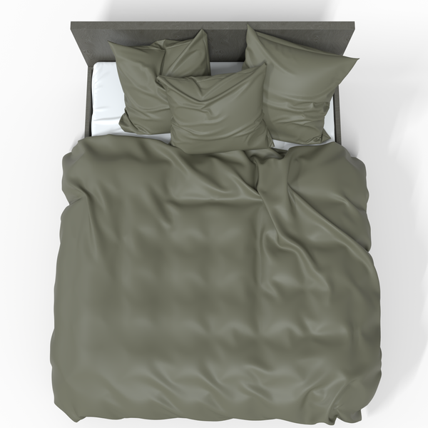 Handgefertigter luxuriöser Premium-Baumwollsatin-Deckenbezug | Burnt olive