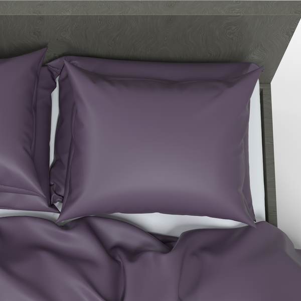 Handgefertigter luxuriöser Premium-Baumwollsatin-Kissenbezug | Vintage violet