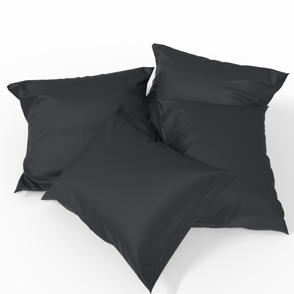 Handgefertigter luxuriöser Premium-Baumwollsatin-Kissenbezug | Black Beauty