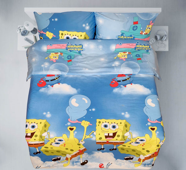Paskutiniai vienetai rankų darbo medvilninio patalynės komplekto | SpongeBob Fun