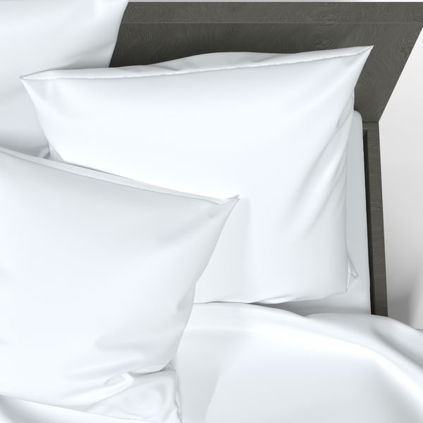 Handgefertigter luxuriöser Premium-Baumwollsatin-Kissenbezug | White
