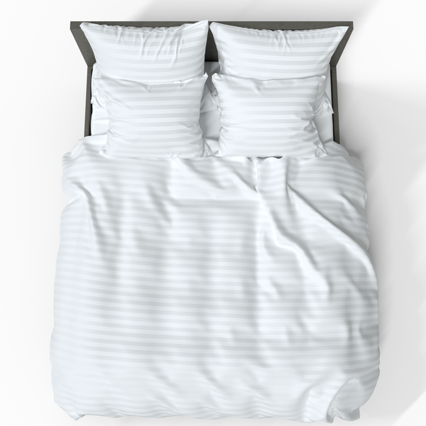 Handgefertigtes Premium-Satin-Canvas-Baumwoll-Duvet-Bezug | White